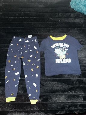 Kidgets Navy and Yellow 'Whaley Big Dreams' Pajama Set